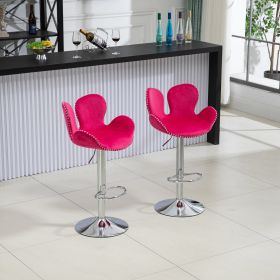 COOLMORE Swivel Bar Stools Set of 2 Adjustable Counter Height Chairs with Footrest for Kitchen, Dining Room