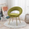 Olive Green Velvet Modern accent/Conversation Lounge Chair With Gold Plated Legs, unique appearance, Suitable For Office, Lounge, Living Room