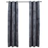 Blackout Curtains with Rings 2 pcs Anthracite 37"x95" Velvet