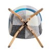 D&N Dining chair, Patchwork Seat , High living room Chair, Modern Lounge Chair, Restaurant, Coffee Room, Kitchen Chair, Set for 2, BLUE,
