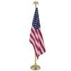 6FT Golden Telescoping Al Flag Pole With US Flag & Eagle