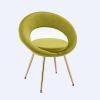 Olive Green Velvet Modern accent/Conversation Lounge Chair With Gold Plated Legs, unique appearance, Suitable For Office, Lounge, Living Room