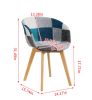 D&N Dining chair, Patchwork Seat , High living room Chair, Modern Lounge Chair, Restaurant, Coffee Room, Kitchen Chair, Set for 2, BLUE,