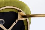 Olive Green Velvet Modern accent/Conversation Lounge Chair With Gold Plated Legs, unique appearance, Suitable For Office, Lounge, Living Room