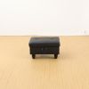 Black Semi PU Synthetic Leather Ottoman Living Room Sofa