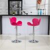 COOLMORE Swivel Bar Stools Set of 2 Adjustable Counter Height Chairs with Footrest for Kitchen, Dining Room