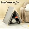Pet Tent; Cat Tent for Indoor Cats; Wooden Cat House for small Pets; Gray green