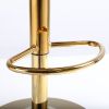 Orange velvet bar chair, pure gold plated, unique design, 360 degree rotation, adjustable height, Suitable for dinning room and bar, set of 2
