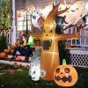 8ft Garden 9pcs LED String Lights With Tombstone Pumpkin Ghost Tree Inflatable Halloween Decoration