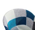 D&N Dining chair, Patchwork Seat , High living room Chair, Modern Lounge Chair, Restaurant, Coffee Room, Kitchen Chair, Set for 2, BLUE,