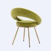 Olive Green Velvet Modern accent/Conversation Lounge Chair With Gold Plated Legs, unique appearance, Suitable For Office, Lounge, Living Room