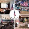 6FT Golden Telescoping Al Flag Pole With US Flag & Eagle