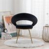 Black Velvet Modern accent/Conversation Lounge Chair With Gold Plated Legs, unique appearance, Suitable For Office, Lounge, Living Room
