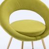 Olive Green Velvet Modern accent/Conversation Lounge Chair With Gold Plated Legs, unique appearance, Suitable For Office, Lounge, Living Room