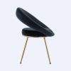 Black Velvet Modern accent/Conversation Lounge Chair With Gold Plated Legs, unique appearance, Suitable For Office, Lounge, Living Room