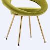 Olive Green Velvet Modern accent/Conversation Lounge Chair With Gold Plated Legs, unique appearance, Suitable For Office, Lounge, Living Room