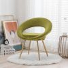 Olive Green Velvet Modern accent/Conversation Lounge Chair With Gold Plated Legs, unique appearance, Suitable For Office, Lounge, Living Room