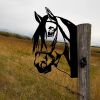 1PC Peeping Horse Outdoor Wall Decor, Iron Metal Farm Animal Silhouette Outdoor Garden Fence Ornament, For Farm Fance Yard Decor