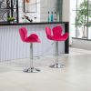 COOLMORE Swivel Bar Stools Set of 2 Adjustable Counter Height Chairs with Footrest for Kitchen, Dining Room