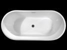 Acrylic Freestanding Bathtub-Acrylic Soaking Tubs, Black Bathtub, Oval Shape Black Freestanding Bathtub With Chrome Overflow and Pop Up Drain
