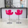 COOLMORE Swivel Bar Stools Set of 2 Adjustable Counter Height Chairs with Footrest for Kitchen, Dining Room